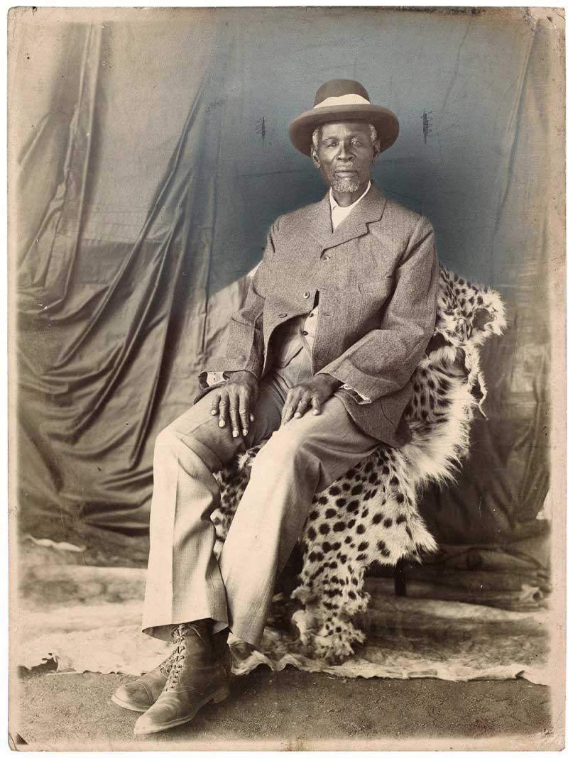 Unidentified Photographer, Studio portrait of King Khama III. South Africa, earliy twentieth century.