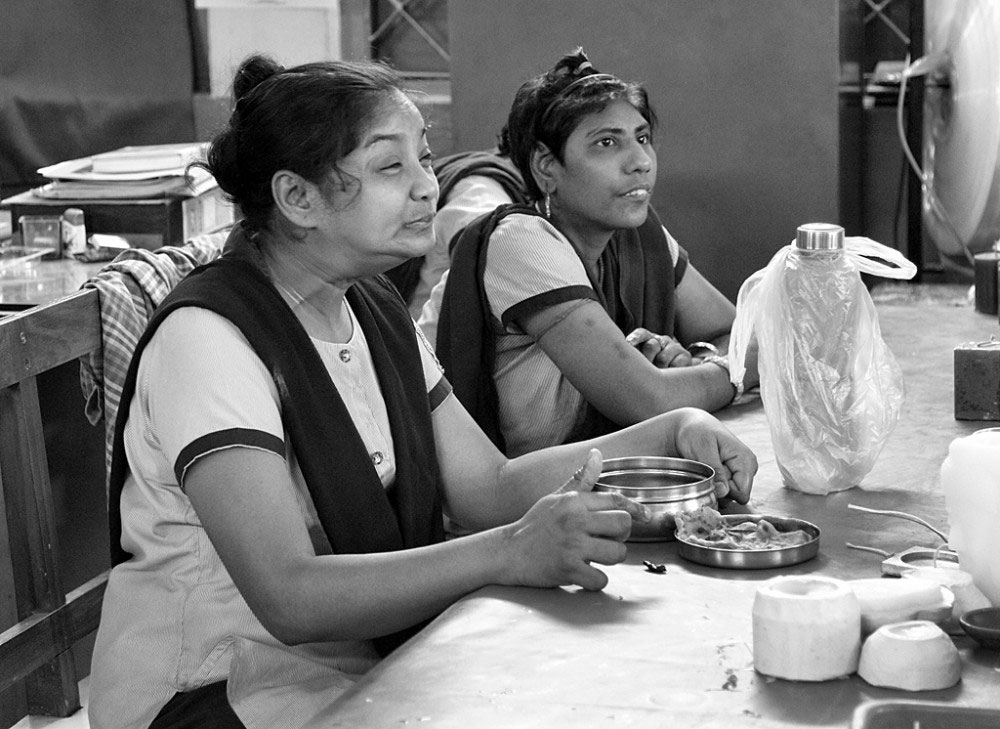 Jamshedpur, India- April 2016. sharing the Lunch