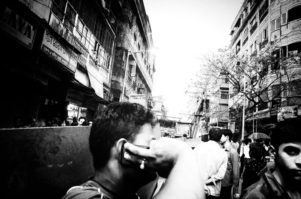 Girish Park,Kolkata,India-March 2016.Frantic phone calls were made immediately to relatives and friends to know about their well being and to inform them to avoid the place.