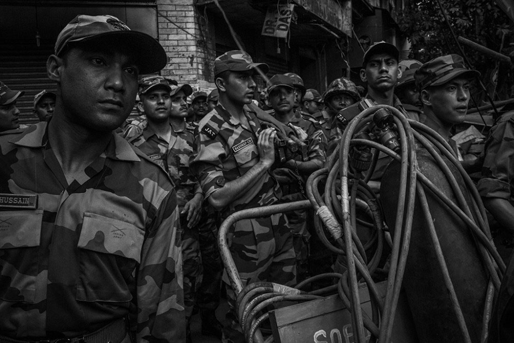 Kolkata, India- 31st March, 2016 . Indian Army has arrived and preparing for their rescue operation.