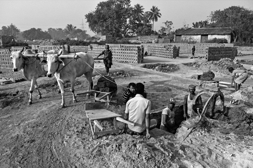 Kolkata, India- February 2016. Digging out Clay