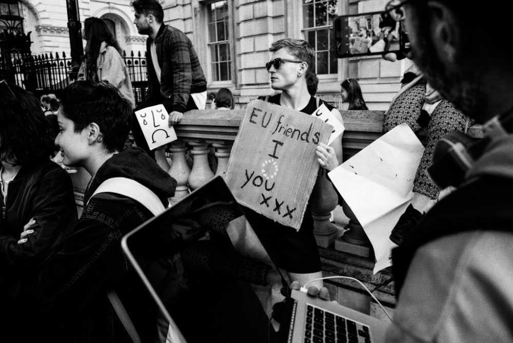 Whitehall, London, UK; 24 June, 2016. The prospect of ending free movement between the UK and the EU resonated poorly with many UK residents who value the relationships and job opportunities they have discovered abroad.