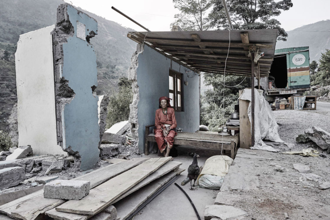 Woman at home in Sindhupalchowk towards the Tibetan border.